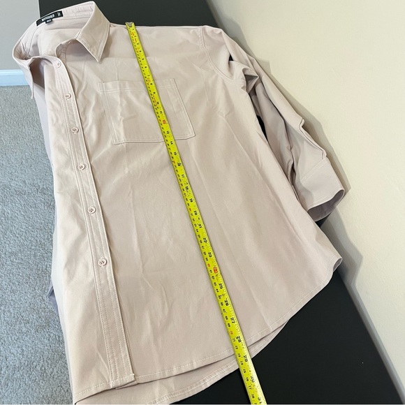 Missguided Oversized Light Mauve Pink Button Up Shirt - Picture 9 of 10